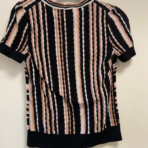 Kate Spade, New York black stripes, short sleeve sweater size women’s medium - Picture 6 of 6